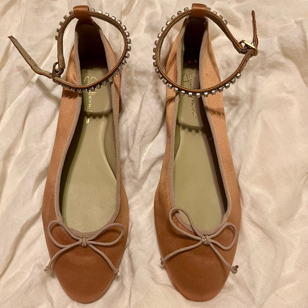Guilhermina Satin Ballet Flats - Anthropologie